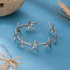 2 шт. 2 стиля браслетов-манжет из нержавеющей стали для женщин&nbsp;BJEW-GO0002-21