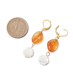 Серьги-гвоздики с цветочной ракушкой и акриловым креплением&nbsp;EJEW-JE06847