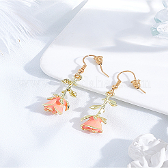 1 пара серег-подвесок из сплава с эмалью&nbsp;EJEW-LP0007-108C