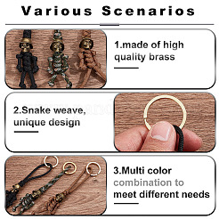 3шт 3-цветный полипропиленовый плетеный брелок в виде кукурузного узла&nbsp;KEYC-HY0001-26