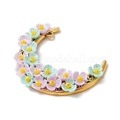 Стеклянные бусины и смола и сплав цветы полумесяц соединительные подвески&nbsp;PALLOY-MZ00603-02