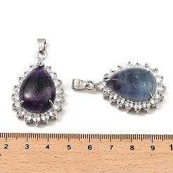 Подвески из натурального флюорита и горного хрусталя&nbsp;G-K338-31P-01