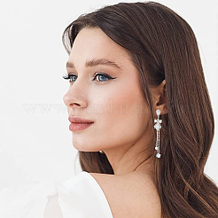 12 шт. 2-х цветная латунь с подвесками из прозрачного кубического циркония&nbsp;ZIRC-BBC0002-65