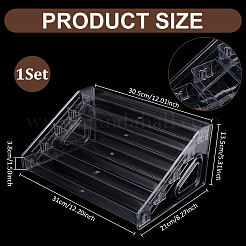 5-уровневая пластиковая стойка для дисплея для мини-карты&nbsp;DJEW-WH0028-002B