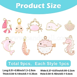 9шт 9 стиля подвески из сплава с эмалью&nbsp;ENAM-YW0008-11