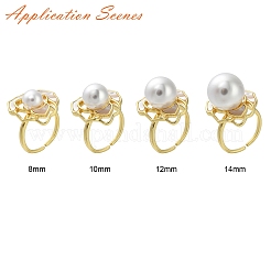 Закрепки для колец-манжет из латуни с цветком&nbsp;KK-K297-01G