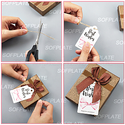 120 шт. 6 стиля День благодарения слова наилучшие пожелания бант печатная бумага спасибо подарочные бирки&nbsp;AJEW-SP0003-63A