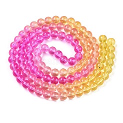 Выпечка расписные прозрачные стеклянные бусины&nbsp;X-DGLA-M001-8mm-05