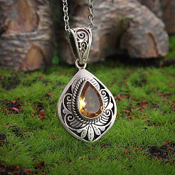 Подвески из сплава с топазом и стразами&nbsp;FS-WG9981E-01