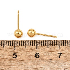 Круглые серьги-гвоздики из латуни&nbsp;EJEW-C171-01B-G