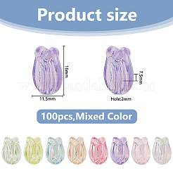 100 шт. прозрачные бусины из АБС-акрилового пластика&nbsp;FIND-DC0007-88