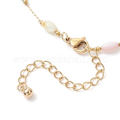 Браслеты на ногу из натуральной ракушки из окрашенного риса и нержавеющей стали 304&nbsp;AJEW-AN00727