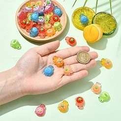 70 шт. двухцветные светящиеся непрозрачные смоляные кабошоны&nbsp;RESI-CJ0004-87