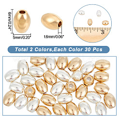 60шт 2 цвета латунные бусины&nbsp;KK-AR0002-82