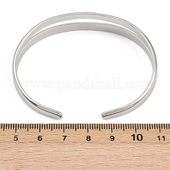 Браслеты-манжеты из нержавеющей стали 304 для женщин&nbsp;LS-BJEW-B147-02P