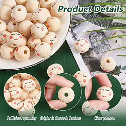 150шт европейские бусины из натурального дерева&nbsp;WOOD-OC0004-31