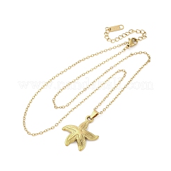 Ожерелья с подвесками из нержавеющей стали 304 в виде морской звезды&nbsp;NJEW-M096-21G