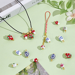 20 шт. 5 подвески ручной работы в стиле лэмпворк и фарфора&nbsp;PALLOY-NB00017