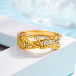 Женские кольца на палец из латуни с микропаве и кубическим цирконием&nbsp;FS-WG5E550-02