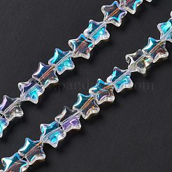 Прозрачные стеклянные бусины гальваническим пряди&nbsp;X-EGLA-E030-01J