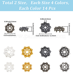 112 шт. 8 стиля тибетских стилей сплава бусин колпачки&nbsp;TIBE-SC0002-41