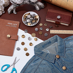 64 шт. 4-х цветные пуговицы из сплава с тремя отверстиями на ножке&nbsp;BUTT-ME0001-06