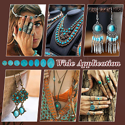 200 шт. 8 стиля синтетических бирюзовых кабошонов&nbsp;TURQ-PH0001-16