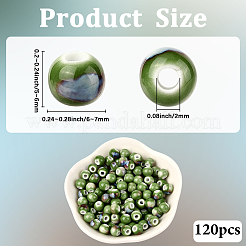 120шт фарфоровые бусины ручной работы&nbsp;PORC-LT0001-13E