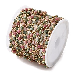 Цепи круглого звена из натурального индийского агата ручной работы и нержавеющей стали 316&nbsp;CHS-L033-07G-04