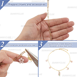 6 шт. ожерелье из нержавеющей стали 304 в виде цепочки-скрепки&nbsp;NJEW-SC0001-57A-G