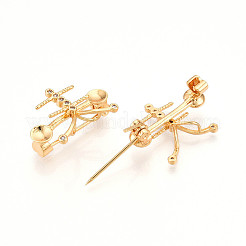 Латунь микро проложить кубического циркония фурнитуры брошки&nbsp;KK-N258-19G