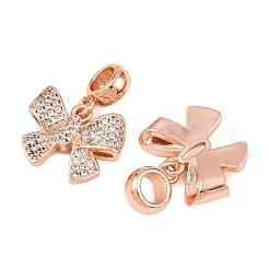 Латунь микропейв кубический цирконий европейские подвески с подвесками&nbsp;ZIRC-E163-15RG