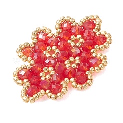 Подвески-коннекторы из плетеных стеклянных бусин&nbsp;PALLOY-MZ01201