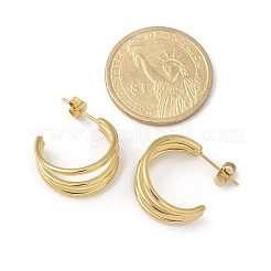 Серьги-гвоздики тройной формы из нержавеющей стали 304 для женщин&nbsp;EJEW-C096-68G-02