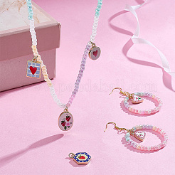 6 шт. 6 стиля латунных эмалевых подвесок&nbsp;KK-PH0014-11