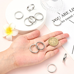 18 шт. 6 стиля 201 нержавеющая сталь рифленые кольца для пальцев&nbsp;RJEW-SC0001-33P