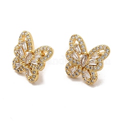 Серьги-гвоздики в виде бабочки из прозрачного кубического циркония&nbsp;EJEW-C057-11G