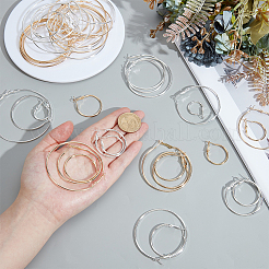 2 цвет комплект из серег-колец из сплава&nbsp;EJEW-WR0001-02