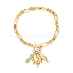 Браслеты с подвесками из нержавеющей стали и натурального зеленого авантюрина&nbsp;BJEW-JB12429