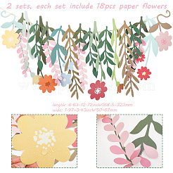 Бумажные цветочные подвесные украшения&nbsp;AJEW-WH20816-008