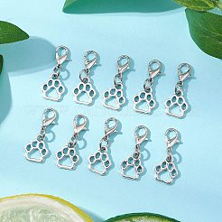 10 шт. подвеска в виде отпечатка собачьей лапы в тибетском стиле из сплава&nbsp;HJEW-JM02575
