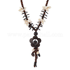 Ожерелья в стиле бохо с подвеской в виде цветка из натурального кокоса и ракушек для женщин&nbsp;FS-WGFADBE-02