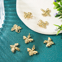 8 шт. стойка для позолоты латунные пчелы подвески&nbsp;KK-TA0002-83