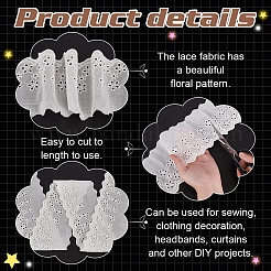 15 ярд хлопковой вышивки с полой цветочной кружевной отделкой&nbsp;OCOR-WH0003-045A