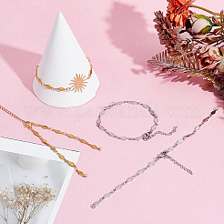 8 шт. 2 цвета 304 нержавеющая сталь ромбовидная цепочка для изготовления браслета&nbsp;AJEW-MA00004