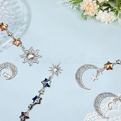 10 шт. 10 стиля подвесное украшение из сплава и стекла&nbsp;HJEW-SC0002-65