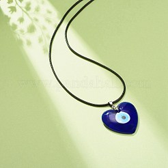 Синее колье лэмпворк с кулоном 