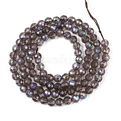 Нити бусин из натурального ледяного обсидиана с покрытием цвета AB&nbsp;G-T144-B07-06
