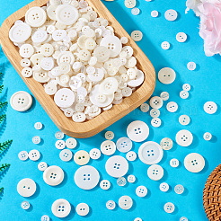 Плоские круглые пуговицы из смолы&nbsp;BUTT-TAC0017-01D