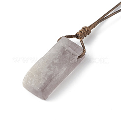 Женское колье с подвеской из натурального аметиста и вощеным шнуром&nbsp;NJEW-F306-01C
